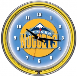 Denver Nuggets Neon Clock