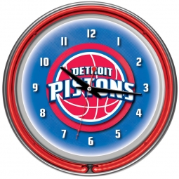 Detroit Pistons Neon Clock