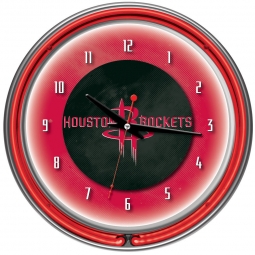 Houston Rockets Neon Clock