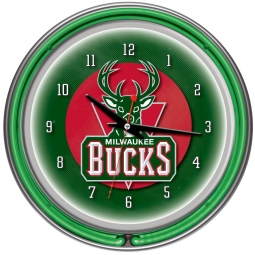 Milwaukee Bucks Neon Clock