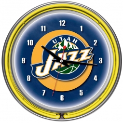 Utah Jazz Neon Clock